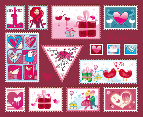 free vector Several very lovely valentine day vector